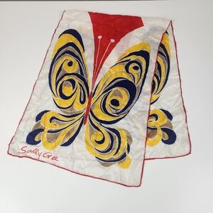 Vintage Sally Gee Butterfly Silk Scarf